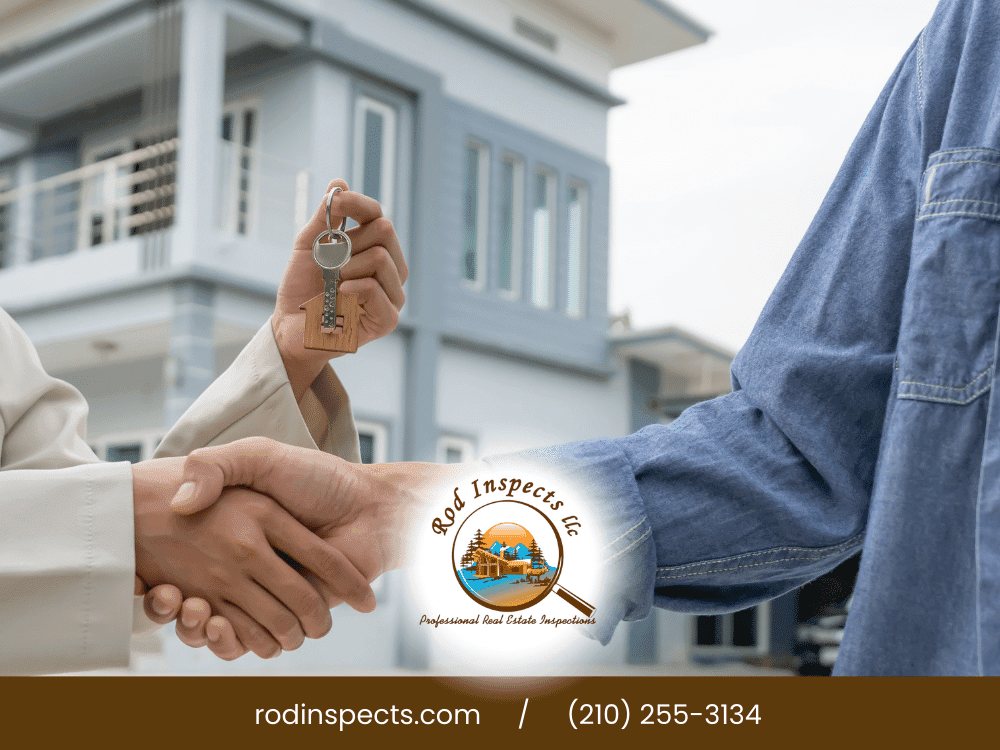 Home seller handing keys after pre-listing inspection in San Antonio by Rod Inspects