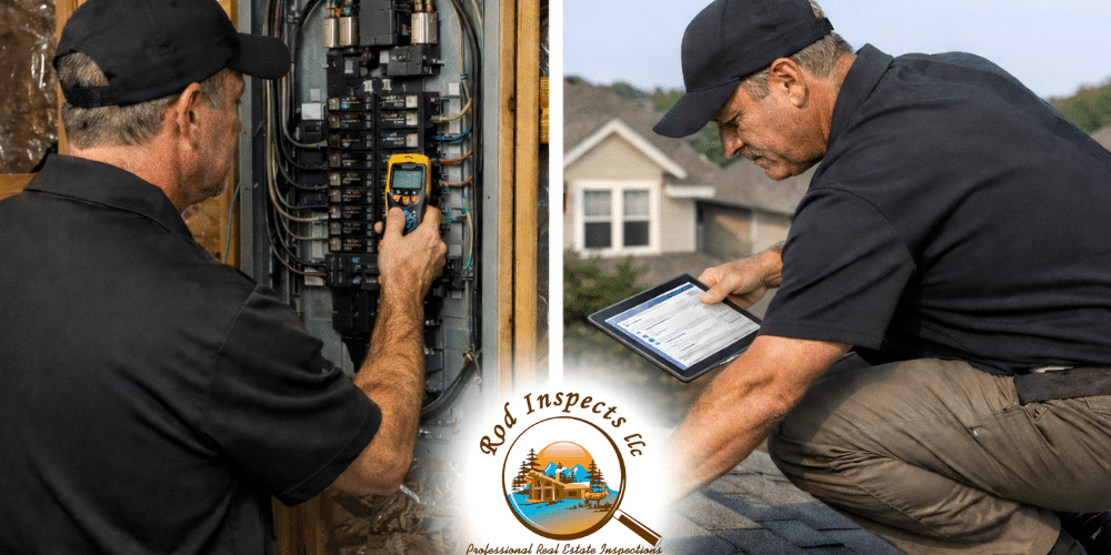 1 home inspector checking electrical panel during builder warranty inspection san antonio tx